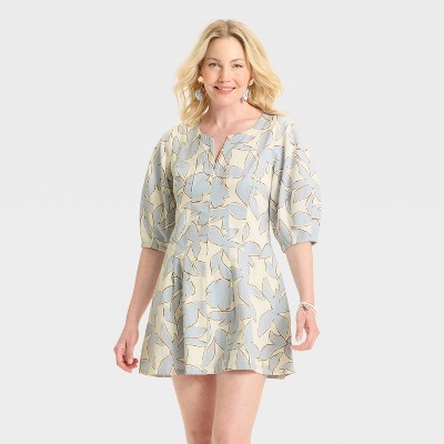 Women's Puff Short Sleeve Corset Mini A-Line Dress - A New Day™