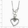 Black Bow Jewelry Stainless Steel Teardrops and Heart Adjustable Necklace with CZ - 18in - 2 of 4