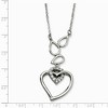 Black Bow Jewelry Stainless Steel Teardrops and Heart Adjustable Necklace with CZ - 18in - image 2 of 4