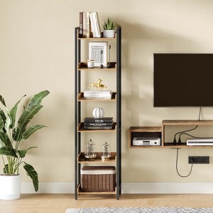 Greenstell Modern Style Bookshelf, Bookcase, High Bookshelf Corner Storage Organizer for Home Office Bedroom Kitchen Living Room - 1 of 4