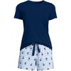 Lands' End Women's Knit Pajama Short Set Short Sleeve T-Shirt and Shorts - 3 of 4