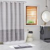 LunaLulinlk Gray Color Block Boucle Cotton/Poly Shower Curtain, 72" x 72" - 3 of 4