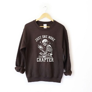 Simply Sage Market Women's Graphic Sweatshirt One More Chapter Skeleton - 1 of 3