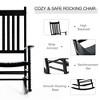 Wooden Outdoor Rocking Chair with Armrests, High Back for Garden, Patio, Balcony, Porch - 4 of 4