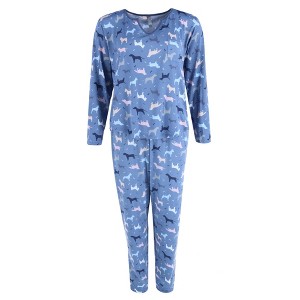 PJ Couture Women's Dog Print Pajama Jogger Set - 1 of 4