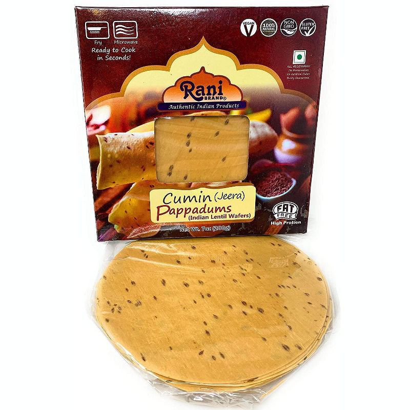 Cumin Pappadums (Wafer Snack) - 7oz (200g) -  Rani Brand Authentic Indian Products, 2 of 5
