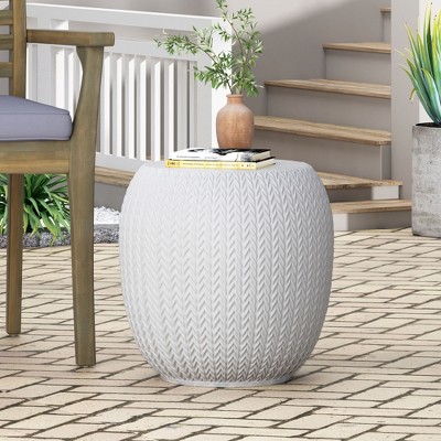 Maggift Patio End Tables Accent Side End Table for Outdoor and Indoor, Garden, Backyard Use, Special Design, White, 15.75"*15.75"*15.75"
