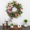 Northlight Succulent and Fern Artificial Spring Floral Wreath, 24-Inch - 3 of 4