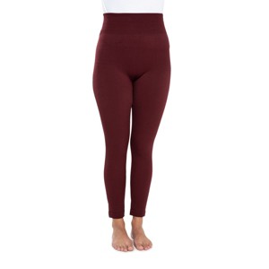 MUK LUKS Women's 4" High Waisted Fleece Lined Leggings - 1 of 4