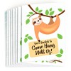 Big Dot of Happiness Let's Hang - Sloth - Fill In Baby Shower or Birthday Party Invitations (8 count) - 2 of 4