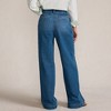 Lands' End Women's Petite Soft Denim High Rise Wide Leg Top Stitch Trousers - 2 of 4