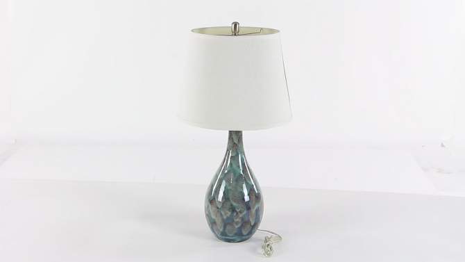 Ceramic Table Lamp with Drum Shade Set of 2 Turquoise - Olivia &#38; May, 2 of 17, play video