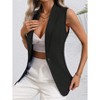 Coolmee Women's Sleeveless Vest Blazer Casual Open Front Single Button Work Office Tops Jacket - 2 of 4