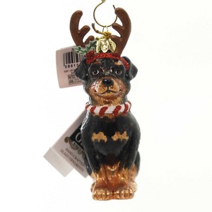 KURT ADLER 4.0 Inch Dog With Antlers Ornament Christmas Puppy Tree Ornaments - 1 of 2