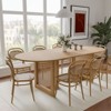 PexFix 79" x 33.5" Farmhouse Kitchen Dining Room Table Home Furniture Oval Natural Kitchen Table with Rattan Woven Legs for Kitchen Bar Living Room - 3 of 4