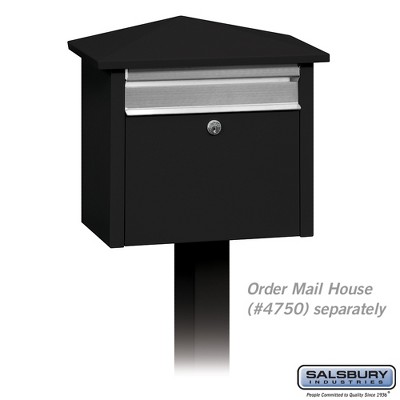Black Powder Coated Aluminum In-Ground Mail House Post