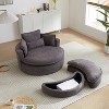 VYNXARIA Swivel Accent Barrel Modern Grey Sofa Lounge Club Big Round Chair with Storage Ottoman chenille Fabric for Living Room Hotel with 4 Pillows - 2 of 4