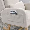 PAGED 27.5" Rocking Chair Modern High Backrest Accent Chair Reading Chair with One Lumbar Pillow, Two Side Pockets for Living Room - 4 of 4