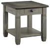 Vynxaria Casual Country End Table with Drawer, Coffee & Antique Gray Finish, 24" x 26" x 25"H - 3 of 4