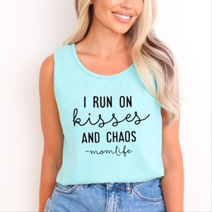Simply Sage Market I Run On Kisses And Chaos Garment Dyed Tank - 1 of 3