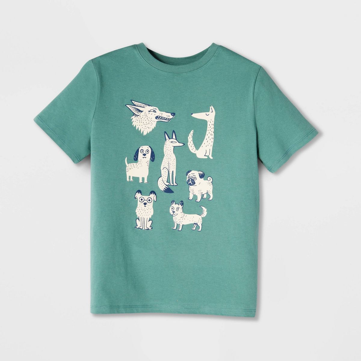 Boys' Short Sleeve 100% Cotton Dog Classic Fit Graphic T-Shirt - Cat & Jack™ Turquoise Green - thumbnail 2