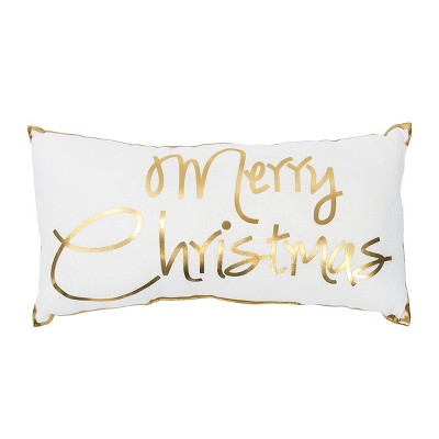 C&F Home Glam Merry Christmas Gold Christmas Cotton Printed Pillow