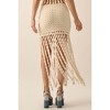 Women's Solid Crochet Eyelet-Knit Fringe Maxi Skirt - PROMESA - 2 of 4