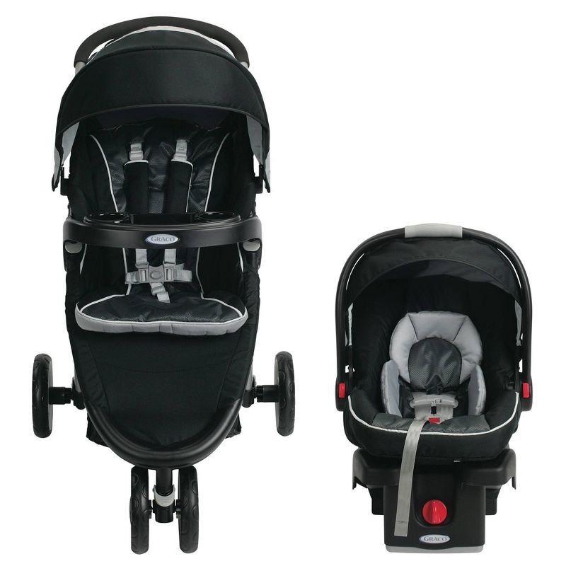 Graco FastAction Fold Sport Click Connect Travel System with SnugRide Infant Car Seat - Gotham, 3 of 7
