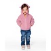 Deux par Deux Girl Hooded Full Zip Cat Plush Jacket Dusty Pink - 3 of 4