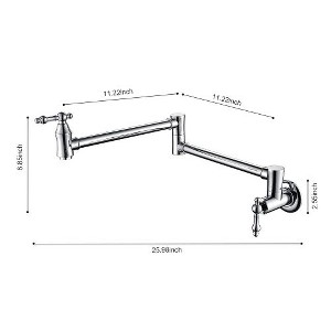 Compact Foldable Design: Wall-Mounted Dual-Handle Faucet with 360-Degree Rotation for Enhanced Flexibility and Space Saving - 1 of 3
