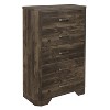TiramisuBest Rustic Brown Finish Chest with Storage Drawers Clipped Corners Transitional Style Wooden Bedroom Furniture 1pc with Brown for D - 4 of 4