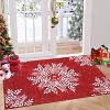 TackView Christmas Snowflake Area Rug Rug Washable Non Slip,Christmas Rugs for Living Room, Low Pile Throw Rug Carpet - 2 of 4