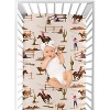 Sweet Jojo Designs Girl Baby Fitted Crib Sheet Western Cowgirl Pink Brown Beige Blue - 4 of 4
