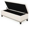 Storage Ottoman Bench, Upholstered Storage Bench With Rivet Base, Brass Nail Head Finish Upholstered Storage Bench - 4 of 4