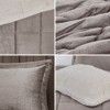 Sapphtopaz 4-Piece King Sheet Set, Plush Alternative Comforter Set, Sheets King Size Bed Set, Bedding with Decorative Pillow -Gray & Ivory - 2 of 4