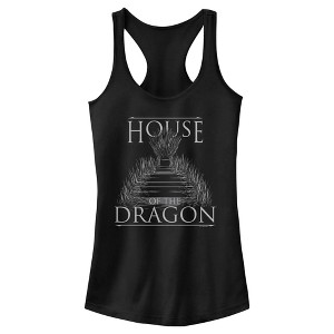 Juniors Womens Game of Thrones: House of the Dragon Iron Throne Logo Racerback Tank Top - 1 of 4