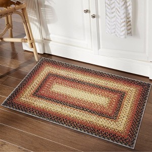 Modern Braided Print Area Rug Boho Rug Geometric Rug Washable Living Room Bedroom Rug - 1 of 4