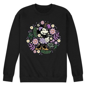 Men's - Disney - Vintage Minnie Floral Circle Graphic Fleece Sweatshirt - 1 of 4