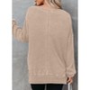 Women's Oversized Sweatshirts Casual Crewneck Long Sleeve Side Slit Waffle Knit Pullover Sweatshirt Tops - 4 of 4