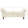 CAVINAS Rectangular Velvet Storage Ottoman Bench with Crystal Buckle and Pillow,Upholstered Storage Ottoman,Storage Benches for Living Room - 3 of 4