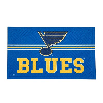Evergreen NHL St. Louis Blues Embossed Mat Cross Hatch Indoor and Outdoor Doormat