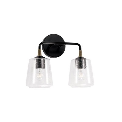 Capital Lighting Amara 2 - Light Vanity in  Matte Black/Brass