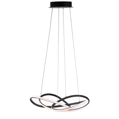 25" Metal Adjustable Alexia Abstract Integrated Pendant (Includes Energy Efficient Light Bulb) Black - JONATHAN Y