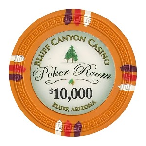 Slickblue 13.5-Gram Clay Poker Chips 25-Pack, Greek Key Mold, Casino Game Chips, Bluff Canyon Style, $1-$10K - 1 of 3