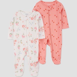 Carter's Just One You®️ Baby Girls' 2pk Floral Sleep N' Play - 1 of 3