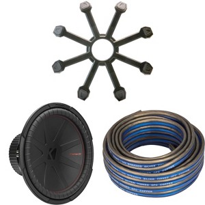 Kicker 15 Inch Comp R Woofer 48CWR152 w/ Grills & Speaker Wire Package - 1 of 4