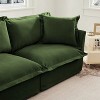 49'' Slip-covered Armchair with 1 Big Back Cushion and 2 Big Toss Pillows GREEN - 2 of 4