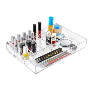 Azar Displays Large Clear Cosmetic Organizer for Counter with Compartments