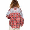 Women's Plaid Patchwork Long Sleeve Shirt With Raw Edge Detail - POL - 4 of 4