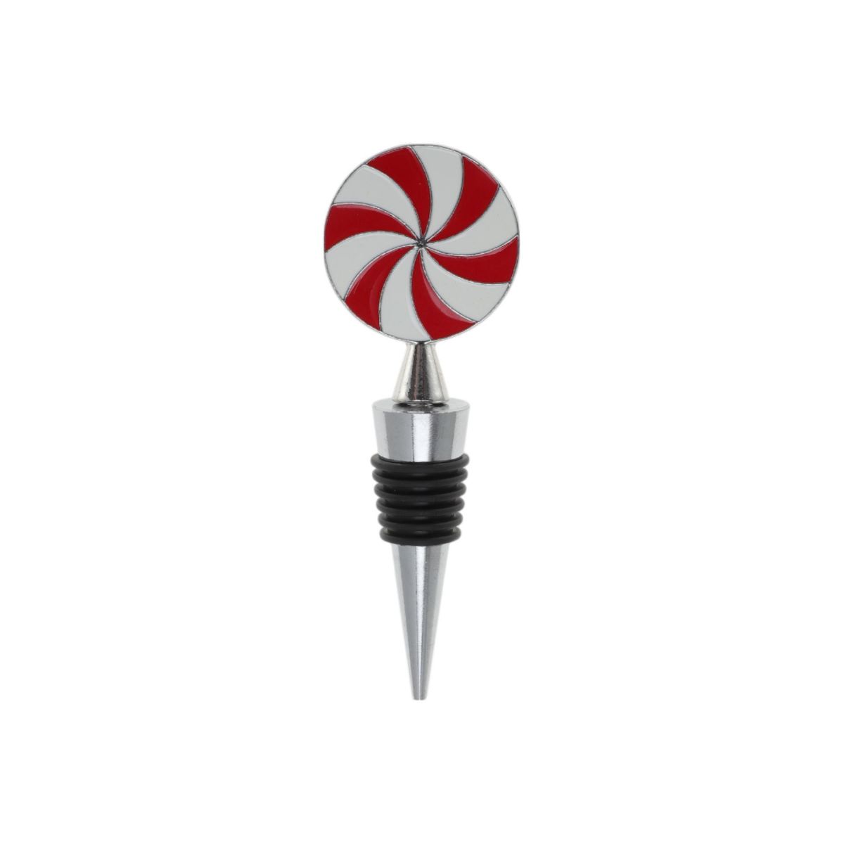 Unique Bargains Bottle Stoppers Lollipop Zinc Alloy PTR White Red Silver Tone 4.33"x1.57"x0.79" 1 Pc